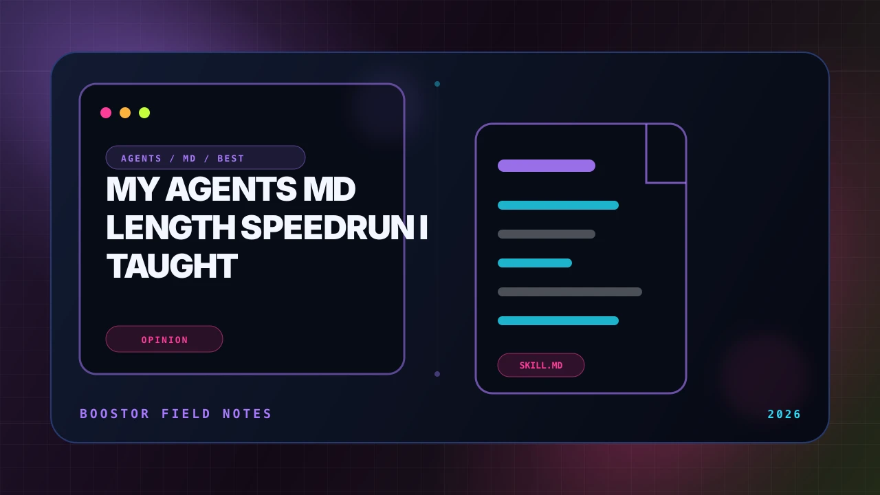 My AGENTS.md Length Speedrun: How I Taught the Agent to Stop Reading