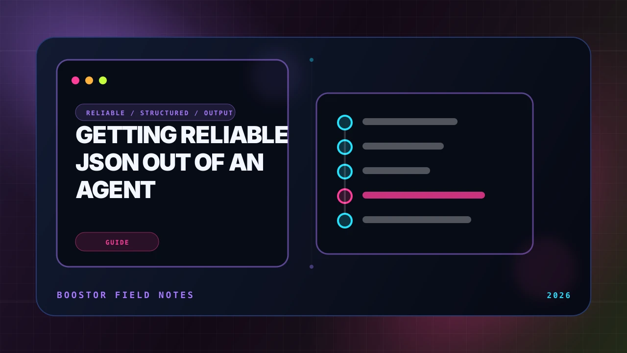 Getting Reliable JSON Out of an Agent (Schemas, Constrained Decoding, Retries)